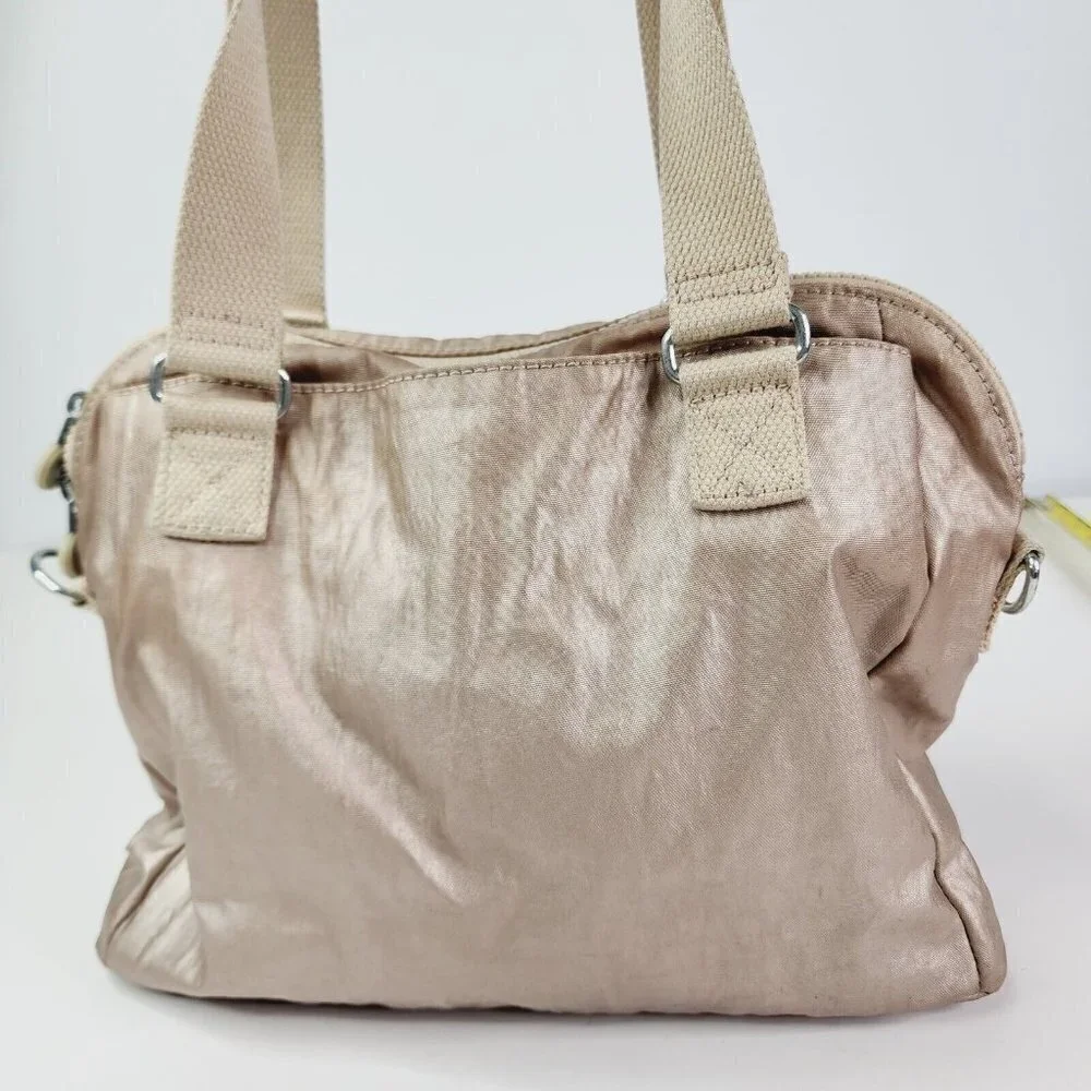 Kipling Elysia Metallic‎ Shoulder Bag Rose Gold Strap Zipper Medium Travel
